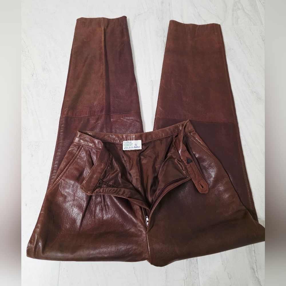 Vintage Genuine Leather Samuel Robert By Peter Hatsi Androu Riding Pants - Picture 5 of 7
